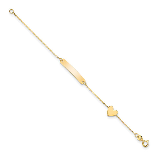 14k Polished Heart ID Bracelet