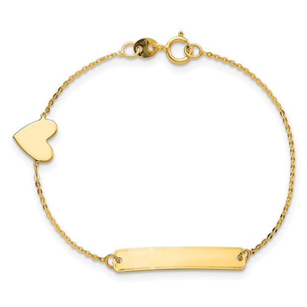 14k Polished Heart ID Bracelet