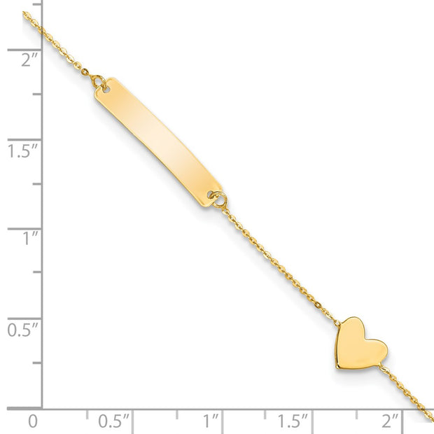 14k Polished Heart ID Bracelet