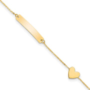 14k Polished Heart ID Bracelet