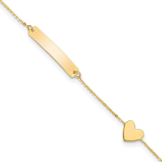 14k Polished Heart ID Bracelet
