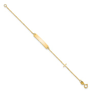 14k Polished Cross ID Bracelet