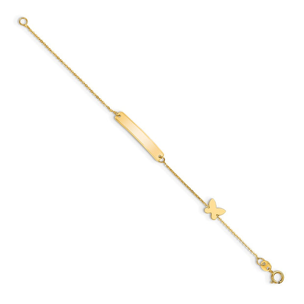 14k Polished Butterfly ID Bracelet