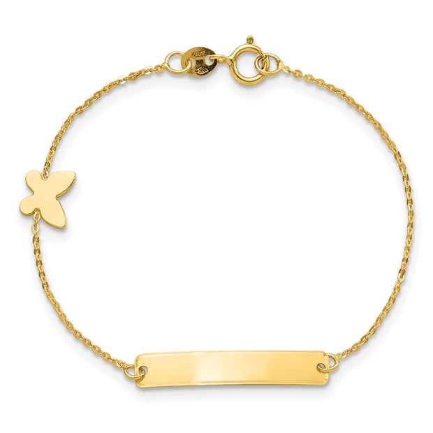 14k Polished Butterfly ID Bracelet