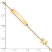 14k Polished Butterfly ID Bracelet