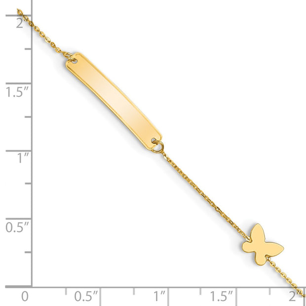 14k Polished Butterfly ID Bracelet