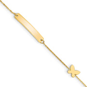 14k Polished Butterfly ID Bracelet