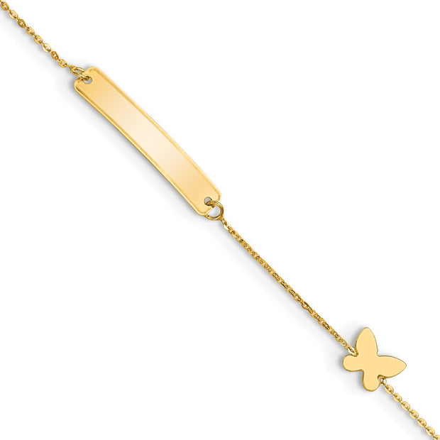 14k Polished Butterfly ID Bracelet