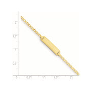 14k Polished Solid Chain/Solid Plate Curb Link 18.5x5mm Plate Baby/Child ID Bracelet