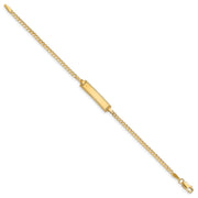 14k Polished Solid Chain/Solid Plate Curb Link 18.5x5mm Plate Baby/Child ID Bracelet