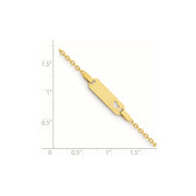 14K Polished Cut-out Heart 18x5mm Plate Baby/Child ID Bracelet