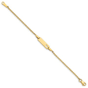 14K Polished Cut-out Heart 18x5mm Plate Baby/Child ID Bracelet