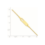 14K Polished Cut-out Butterfly 18x5mm Plate Baby/Child ID Bracelet