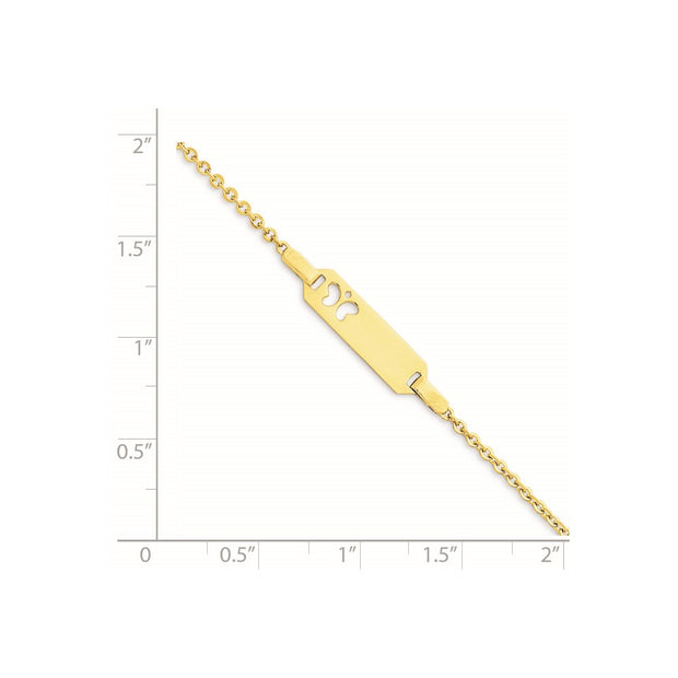 14K Polished Cut-out Butterfly 18x5mm Plate Baby/Child ID Bracelet