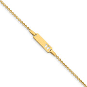 14K Polished Cut-out Butterfly 18x5mm Plate Baby/Child ID Bracelet