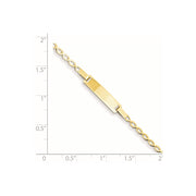 14k Polished Solid Chain/Solid Plate Fancy Link 16x5mm Plate Baby/Child ID Bracelet