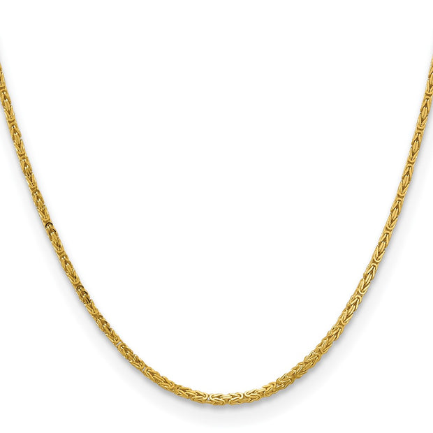 14K 2mm Byzantine with Lobster Clasp Chain