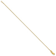 14K .9mm Box with Lobster Clasp Bracelet