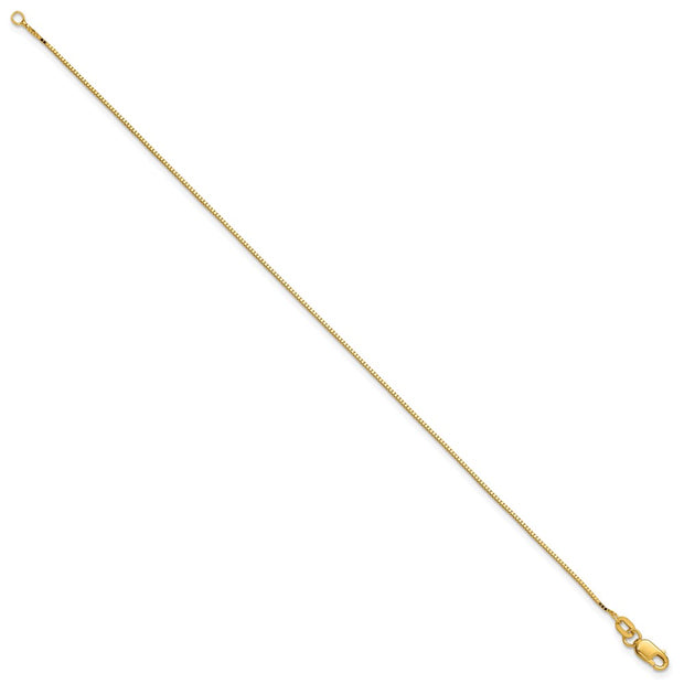 14K .9mm Box with Lobster Clasp Bracelet