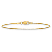 14K .9mm Box with Lobster Clasp Bracelet