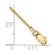 14K .9mm Box with Lobster Clasp Bracelet