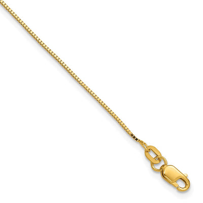 14K .9mm Box with Lobster Clasp Bracelet
