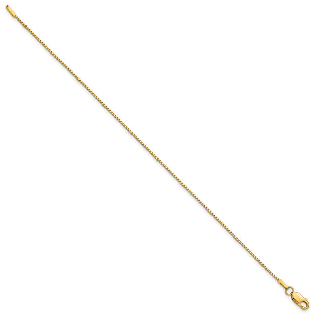 14K 1mm Box with Lobster Clasp Anklet