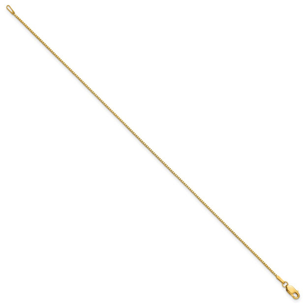 14K 1.05mm Box with Lobster Clasp Anklet