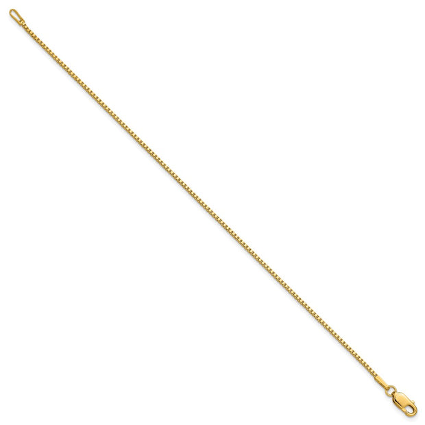 14K 1.4mm Box with Lobster Clasp Bracelet