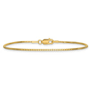 14K 1.4mm Box with Lobster Clasp Bracelet
