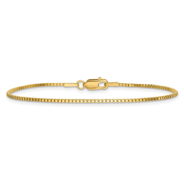 14K 1.4mm Box with Lobster Clasp Bracelet