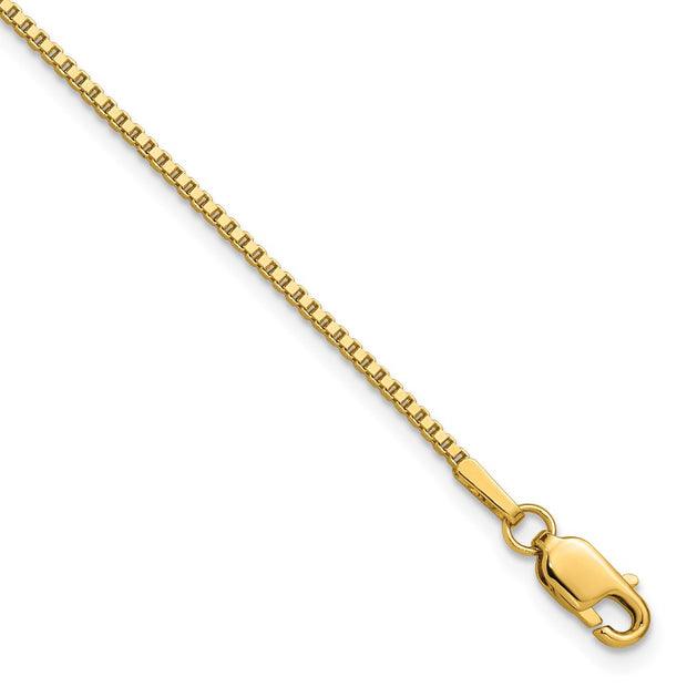 14K 1.4mm Box with Lobster Clasp Bracelet