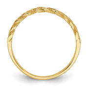 14k Diamond-cut Rope Ring