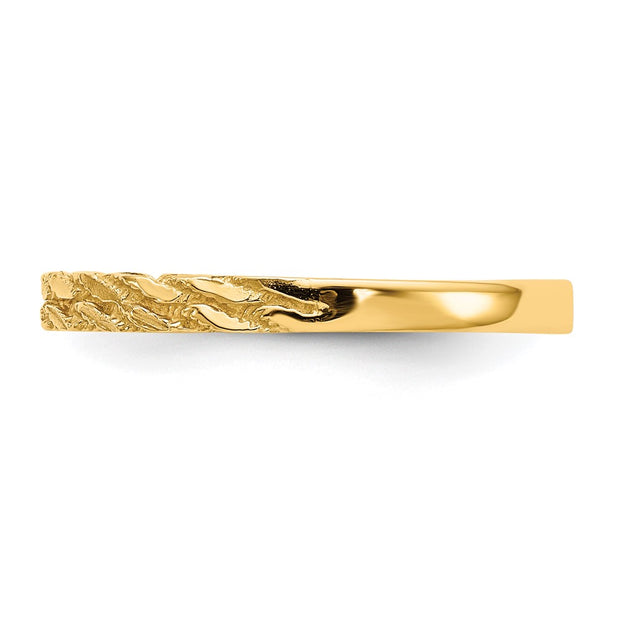 14k Diamond-cut Rope Ring