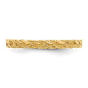 14k Diamond-cut Rope Ring
