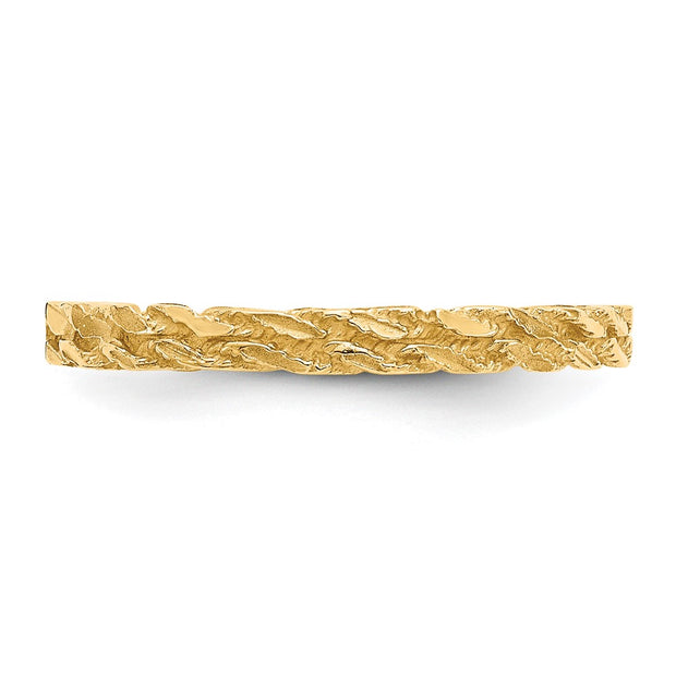14k Diamond-cut Rope Ring