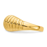 14k High Polished Ribbed Dome Ring