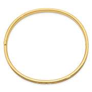 14k 3/16 Oversize Diamond-cut Concave Hinged Oval Bangle Bracelet
