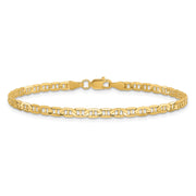 14K 3mm Concave Anchor with Lobster Clasp Chain