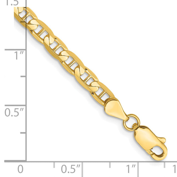 14K 3.75mm Concave Anchor with Lobster Clasp Chain