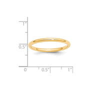 14k Yellow Gold 2mm Standard Weight Comfort Fit Wedding Band