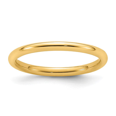 14k Yellow Gold 2mm Standard Weight Comfort Fit Wedding Band