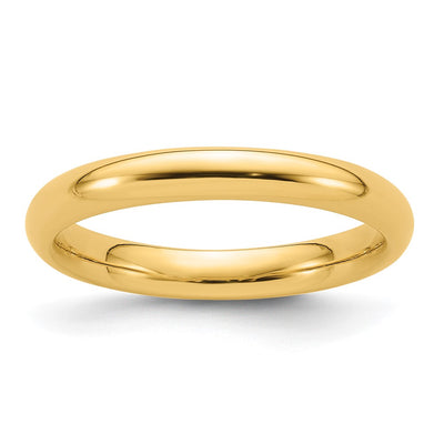 14k Yellow Gold 3mm Standard Weight Comfort Fit Wedding Band