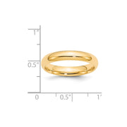 14k Yellow Gold 4mm Standard Weight Comfort Fit Wedding Band