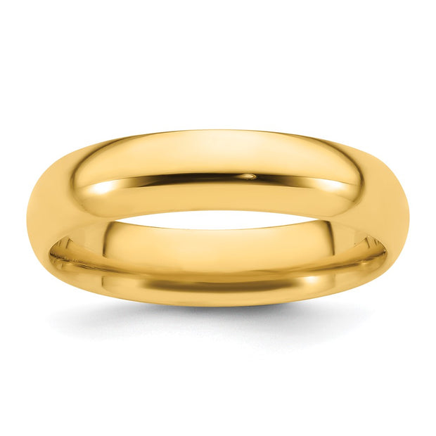 14k Yellow Gold 5mm Standard Weight Comfort Fit Wedding Band