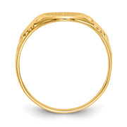 14k 7.5x10.0mm Closed Back Signet Ring