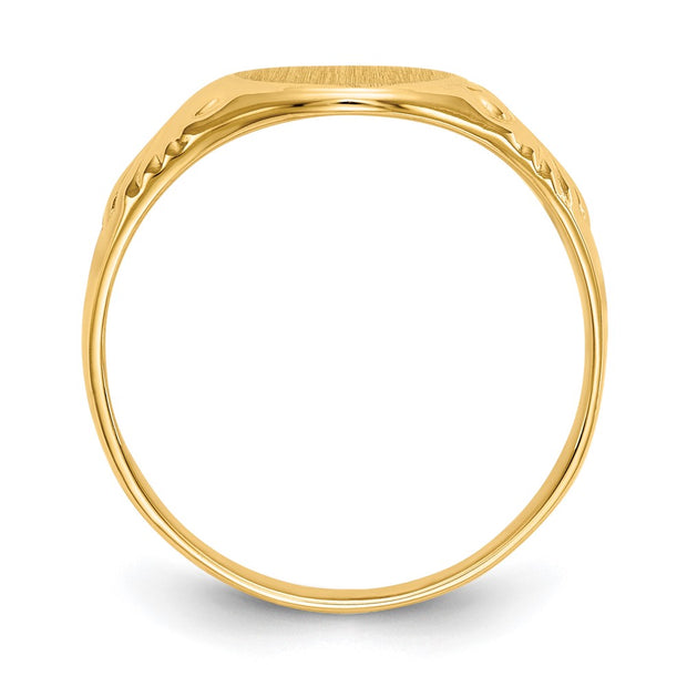 14k 7.5x10.0mm Closed Back Signet Ring
