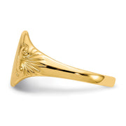 14k 7.5x10.0mm Closed Back Signet Ring