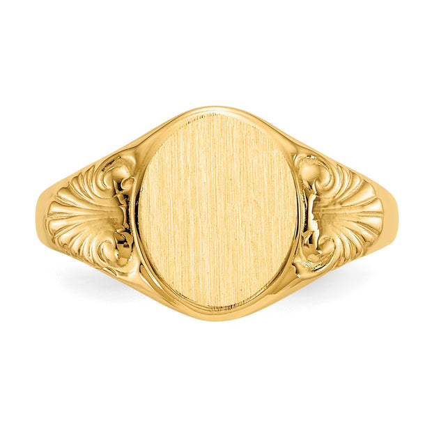 14k 7.5x10.0mm Closed Back Signet Ring