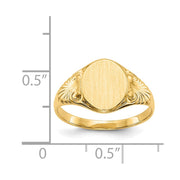 14k 7.5x10.0mm Closed Back Signet Ring